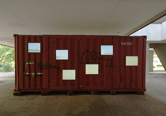 Videocontainer am Skulpturenmuseum Glaskasten in Marl.