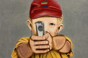 Ausschnitt "Der Struwwelpeter heute" von Angela Bugdahl in der Ausstellung "Der Struwwelpeter" in der Ludwiggalerie im Schloss Oberhausen.