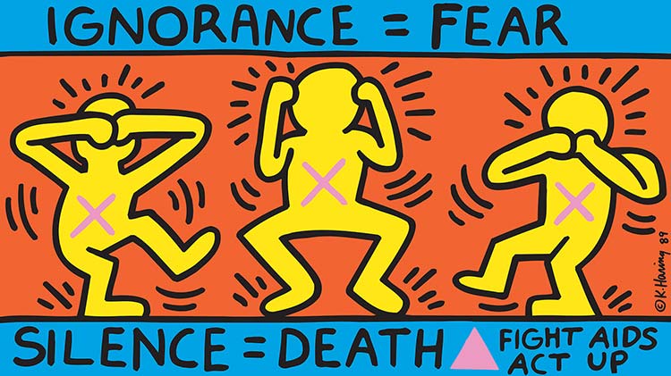 Keith Haring Ignorance = Fear, 1989 Offset-Lithografie auf Papier, 61,1 x 109,1 cm Sammlung Noirmontartproduction, Paris © Keith Haring Foundation
